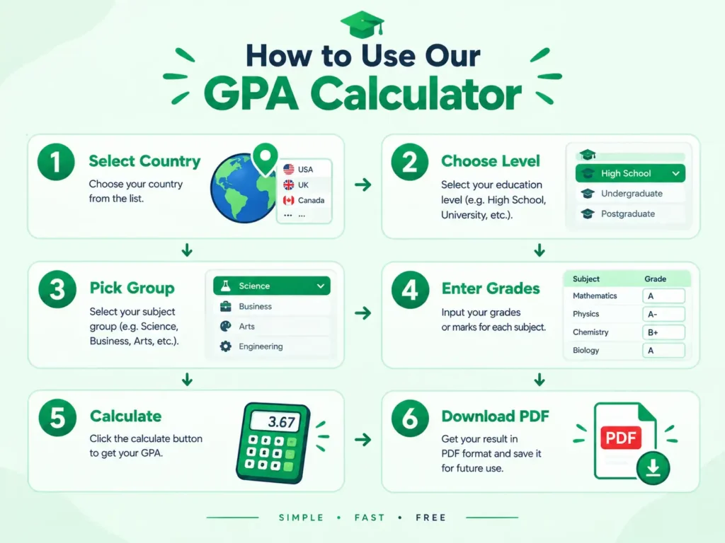 How to use GPA Calculator — 6 simple steps